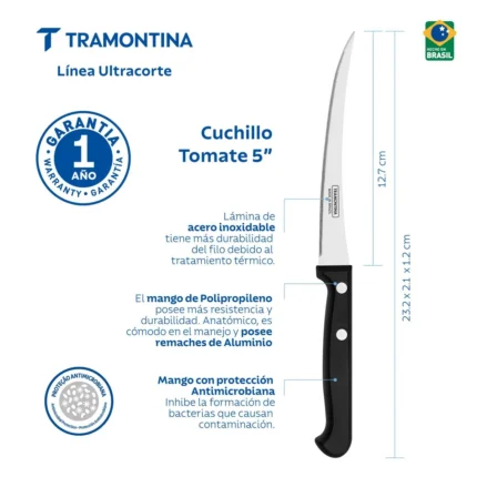 Cuchillo Tramontina Ultracorte negro